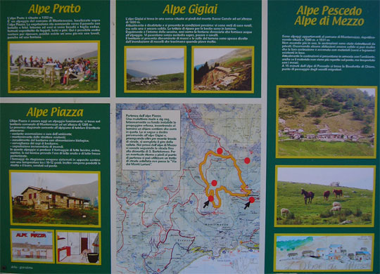 Wanderung rund um die Almen von Monti di Montemezzo